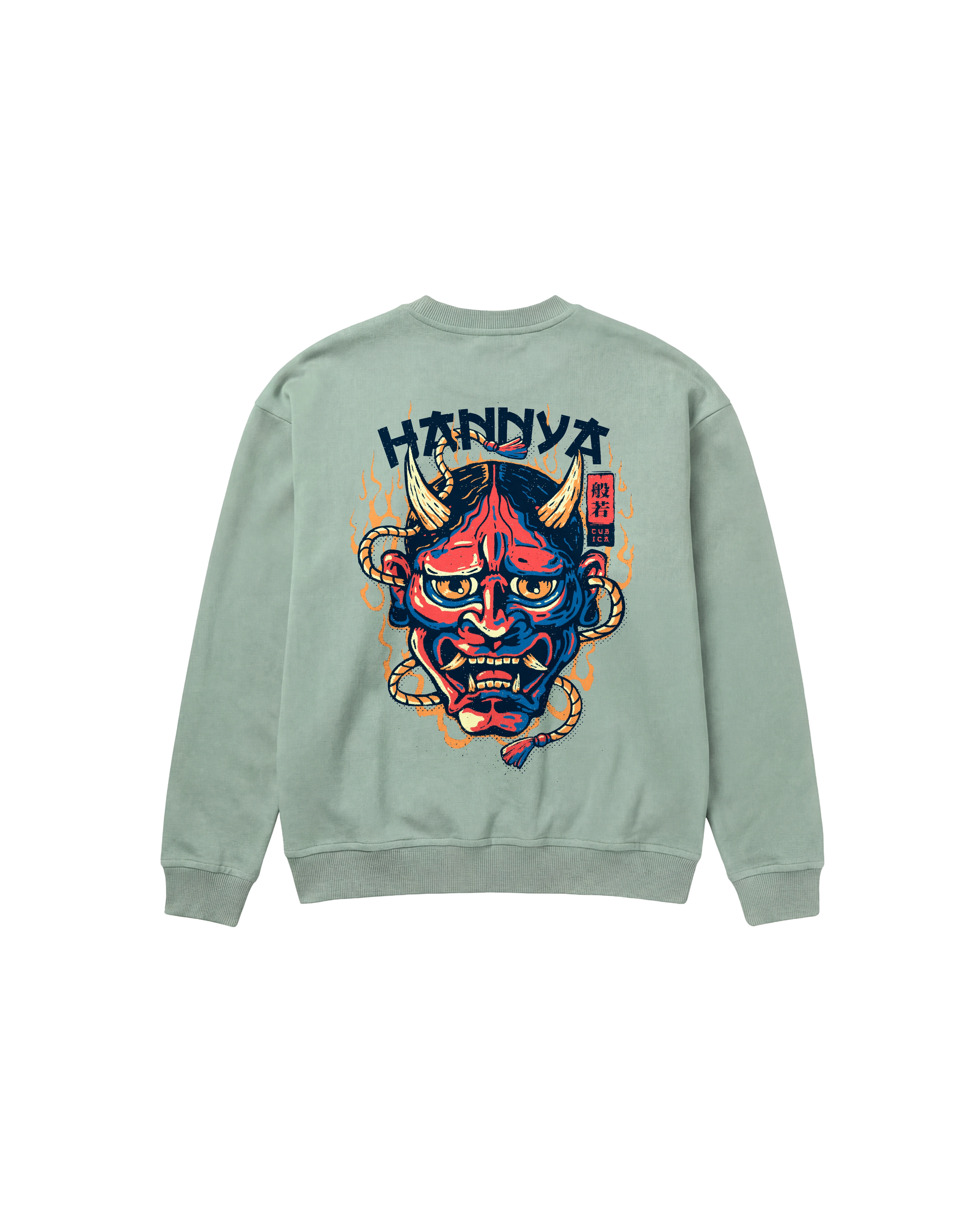 China Hannya Sweatshirt 410 Verde Menta Cubica