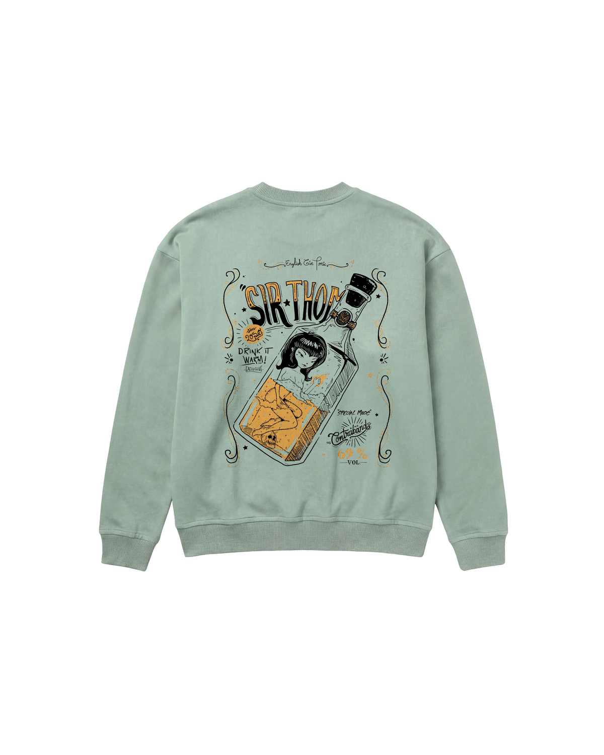 Contraband Bottle Sweatshirt 410 Verde Menta Cubica