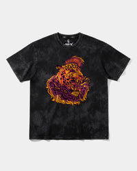 Camiseta Punk Leopard Big Front Oversize Acid Negro