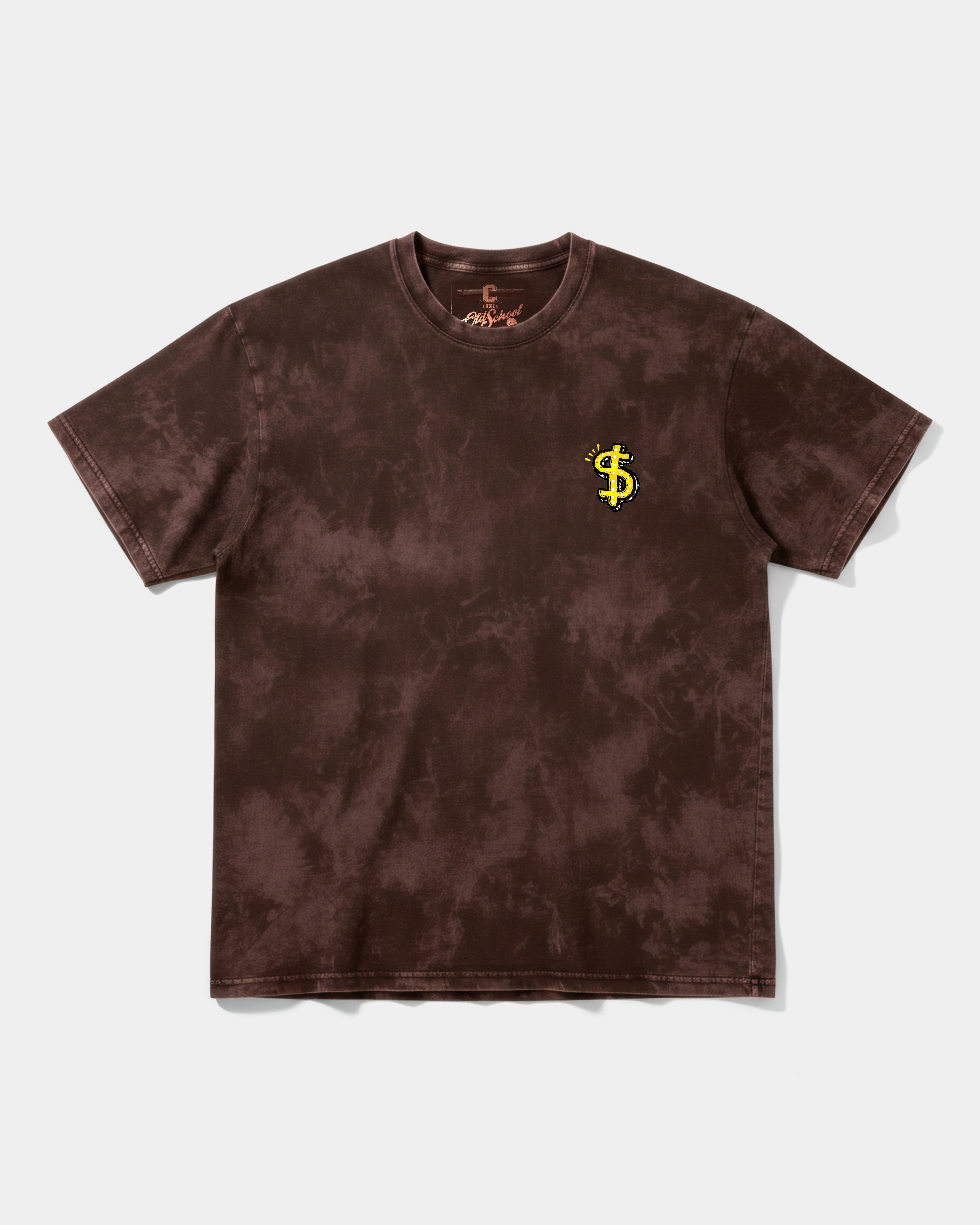 Camiseta Money Money Pocket Front Oversize Acid Marron