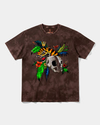 Camiseta Tiger Skull Big Front Oversize Acid Marron