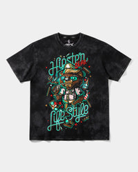 Camiseta Hipster Bear Big Front Oversize Acid Negro