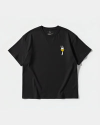 Camiseta Angry Fork Big Front Oversize Basic Negro