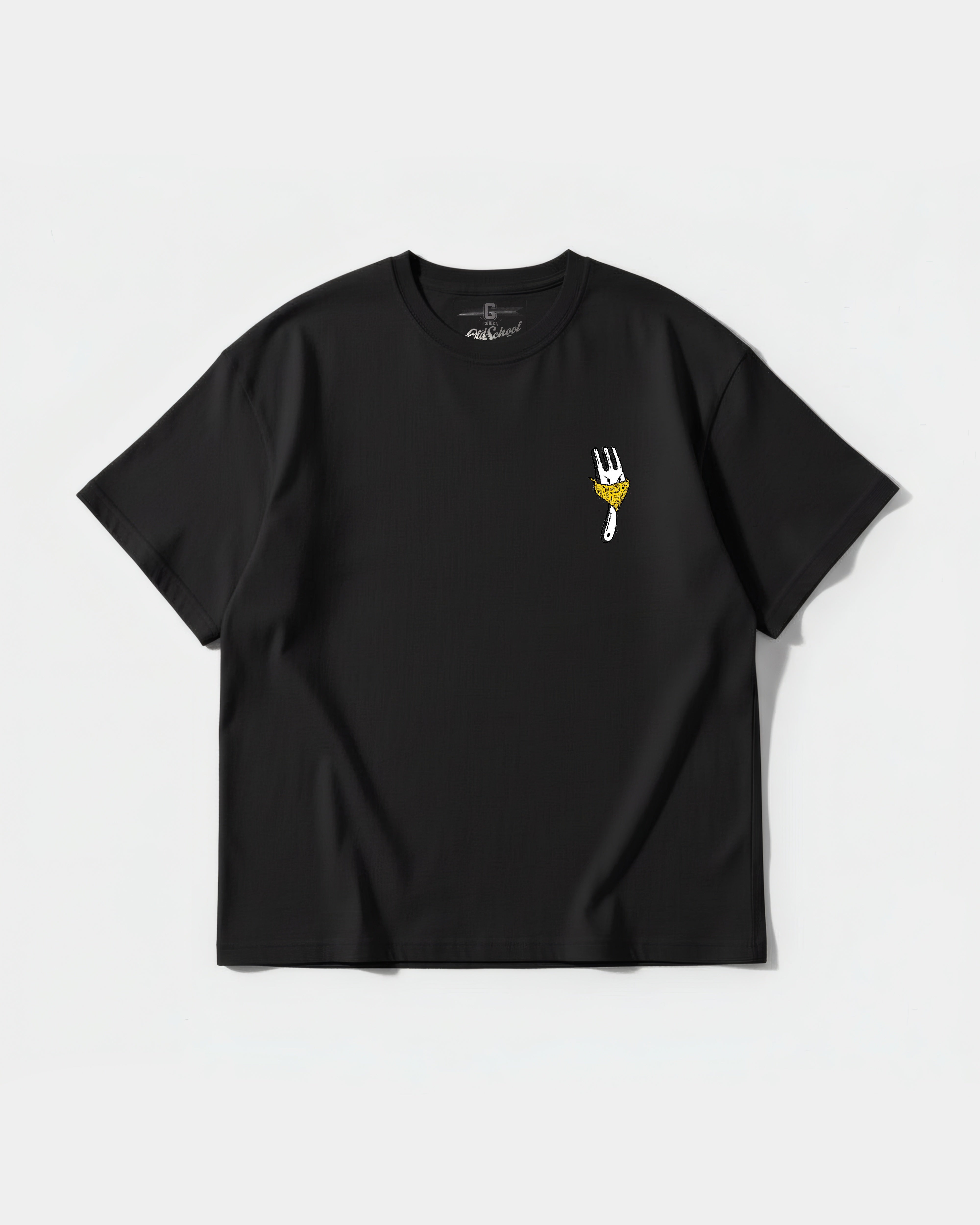 Angry Fork Pocket Front Oversize Basic T-Shirt