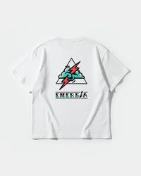 Camiseta Cubica Energia Big Back Oversize Basic Blanco