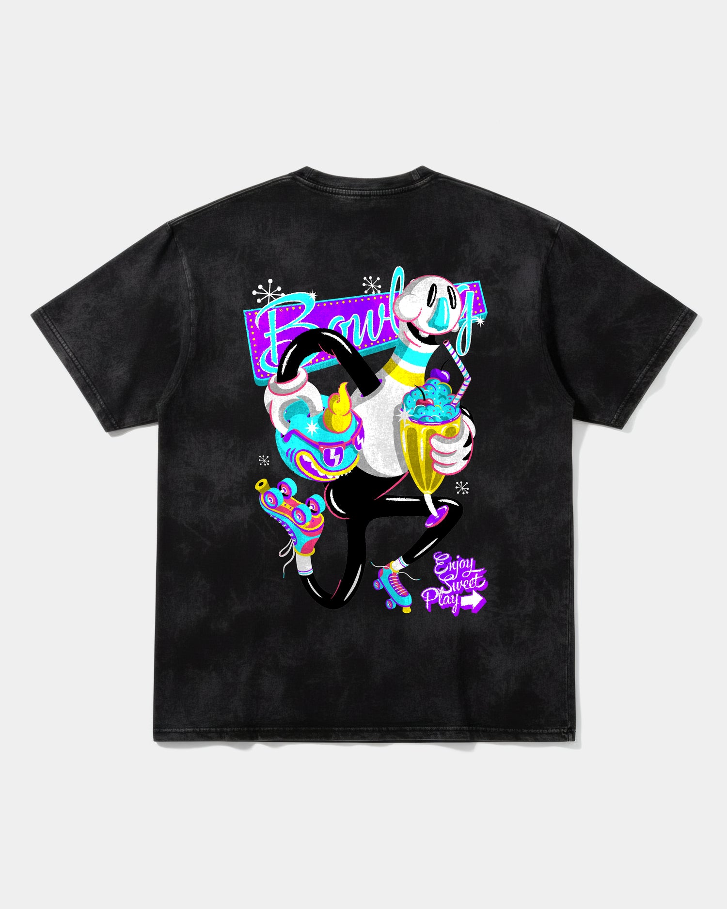 Camiseta Enjoy Sweet Play Big Back Oversize Acid Negro