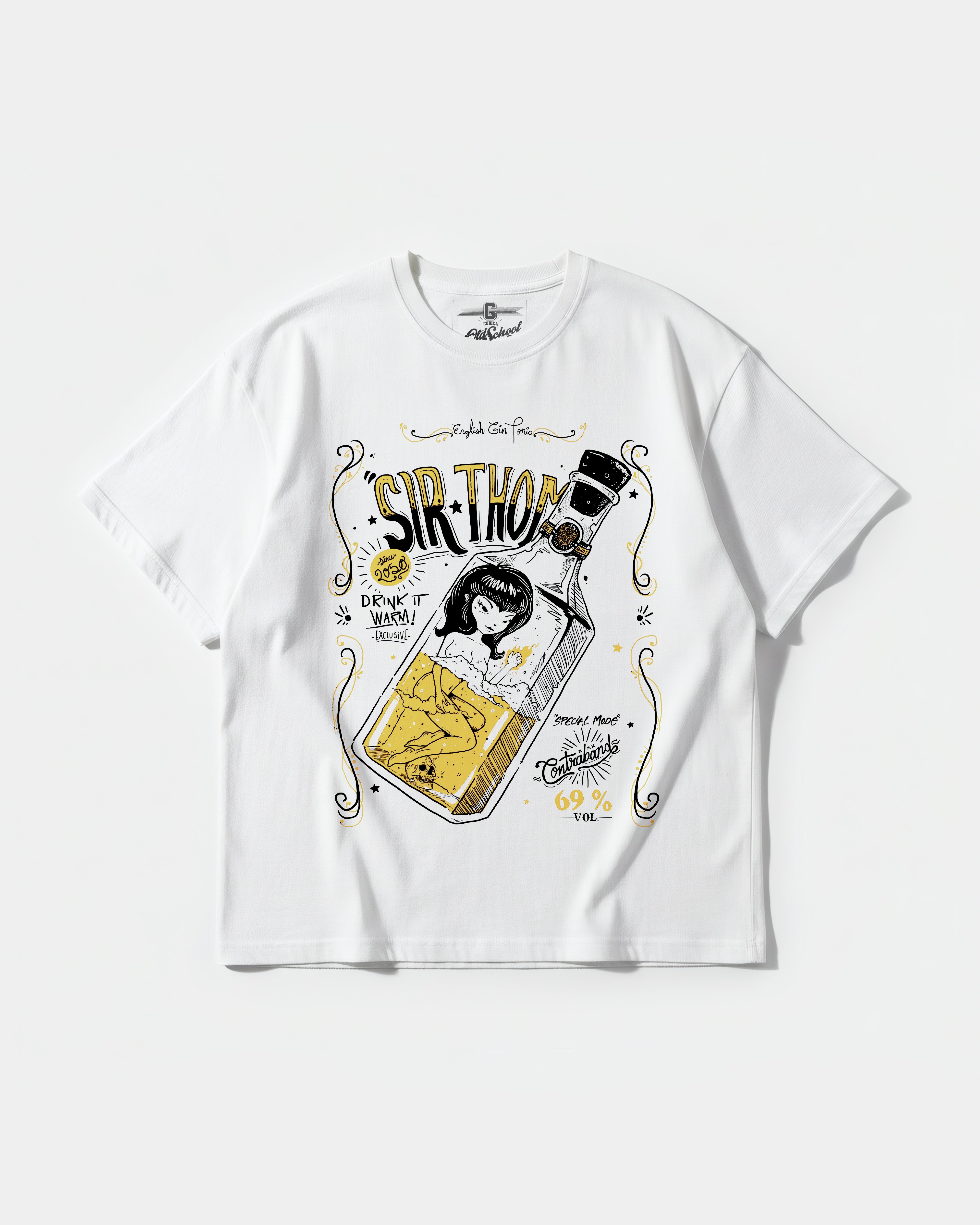 Cubica Drinks Big Front Oversize Basic T-shirt