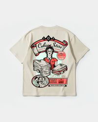Camiseta Cubica Store Big Back Oversize Basic Beige
