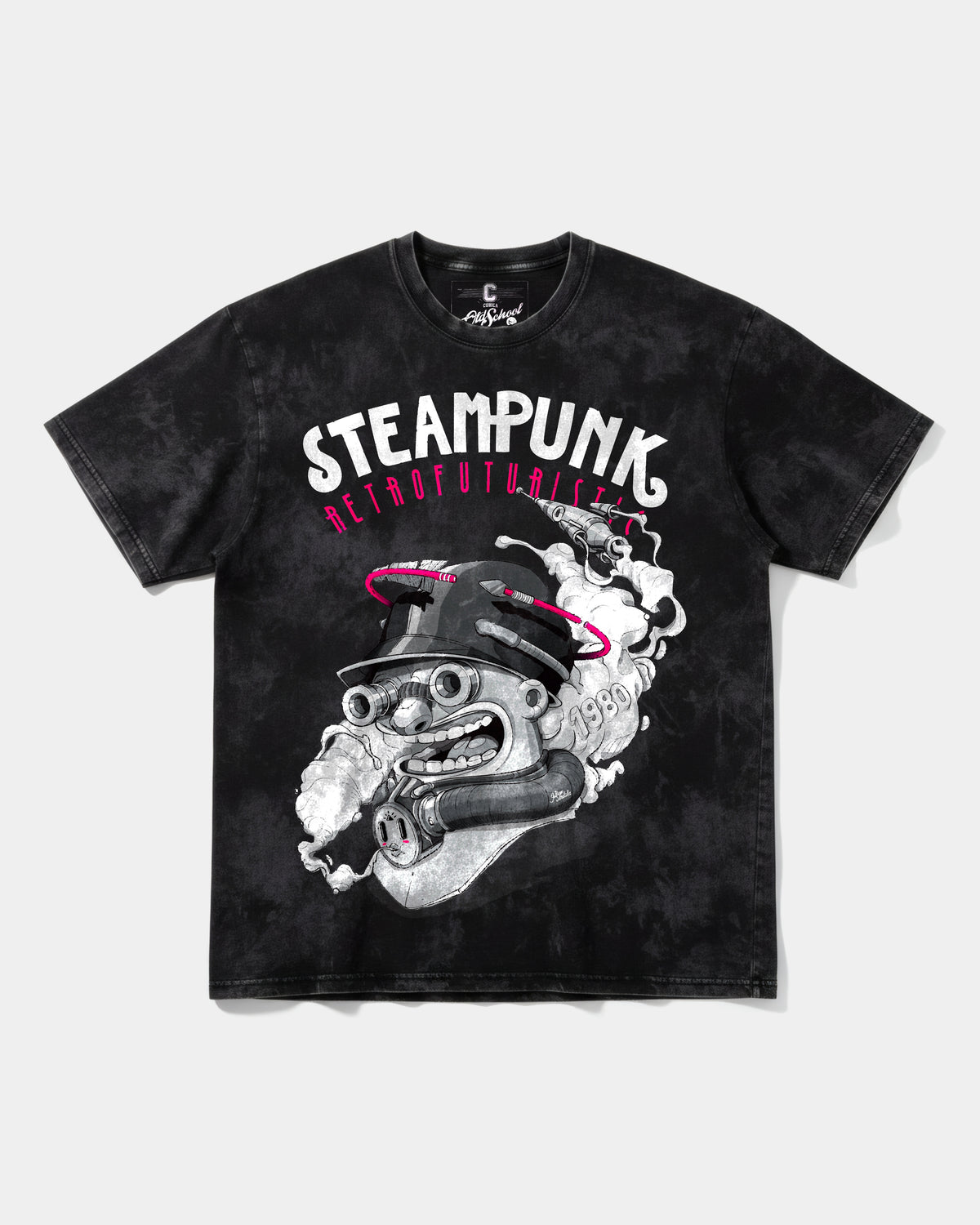 Camiseta Steampunk Retrofuturistic Big Front Oversize Acid