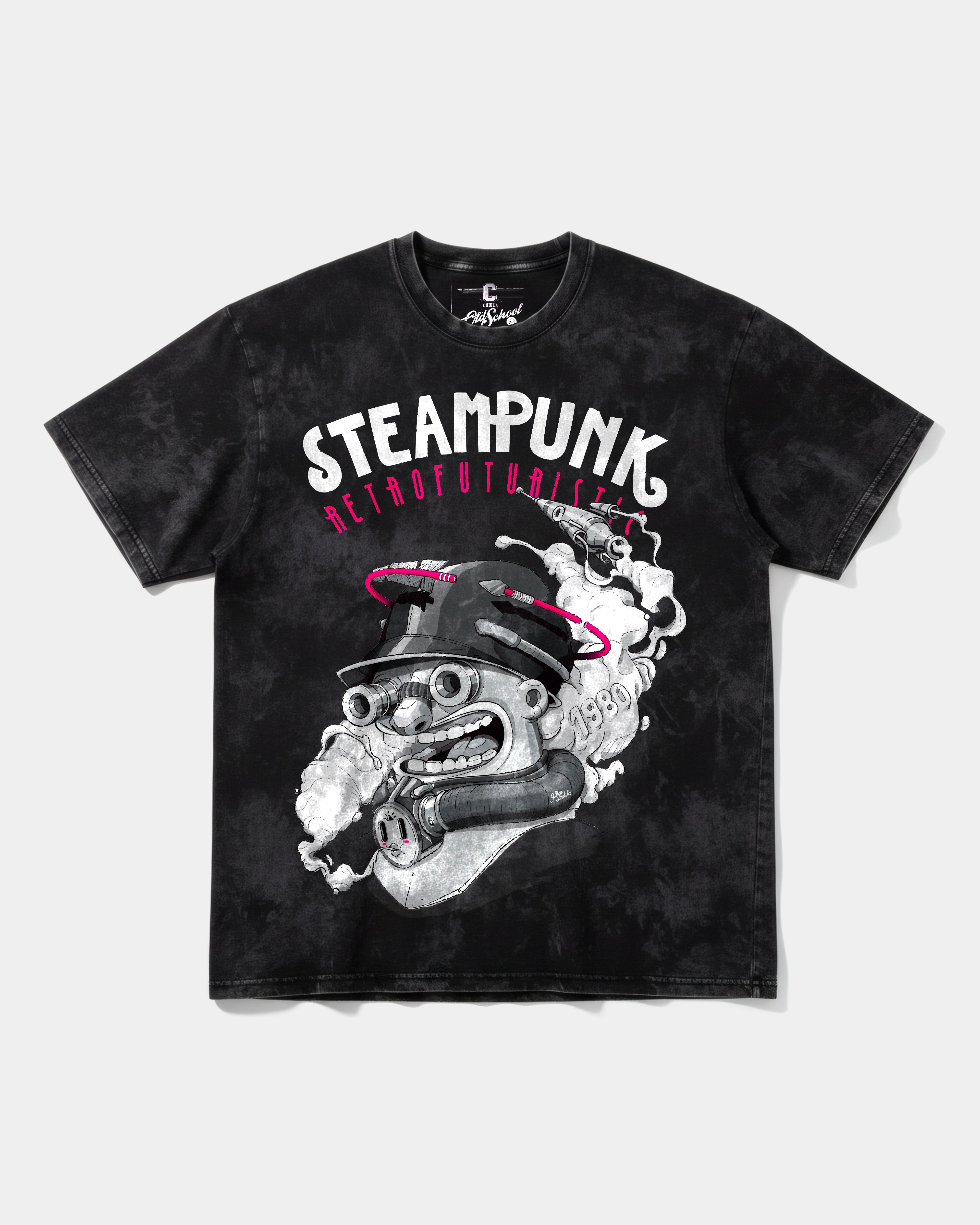 Steampunk Retrofuturistic Big Front Oversize Acid T-Shirt