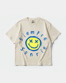 Camiseta Siempre Sonrie Pocket Front Oversize Basic Beige