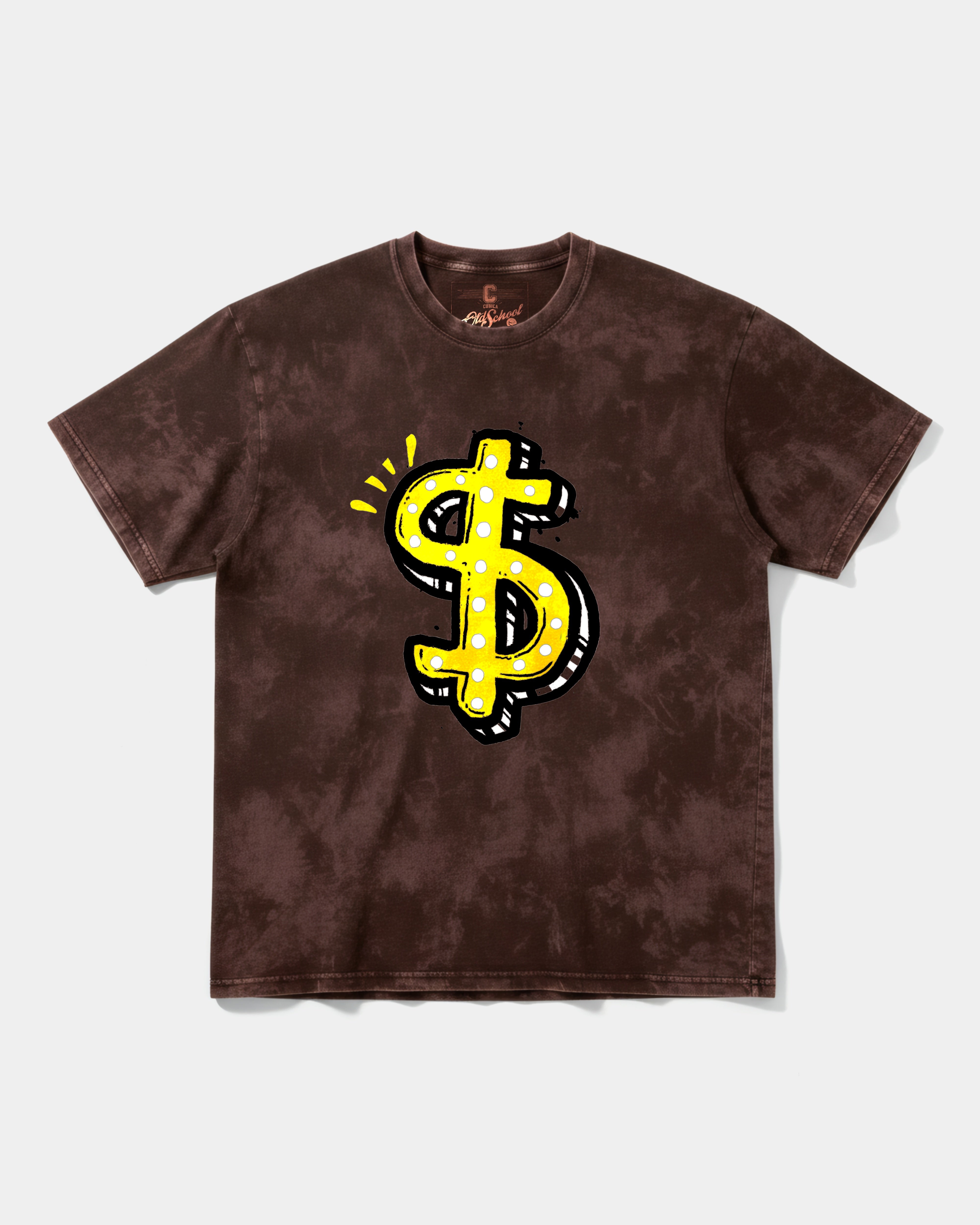 Camiseta Money Money Big Front Oversize Acid Marron