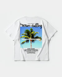 Camiseta Ocean Is Calling Big Back Oversize Basic Blanco