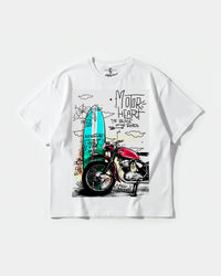 Camiseta Motor Heart Big Front Oversize Basic Blanco