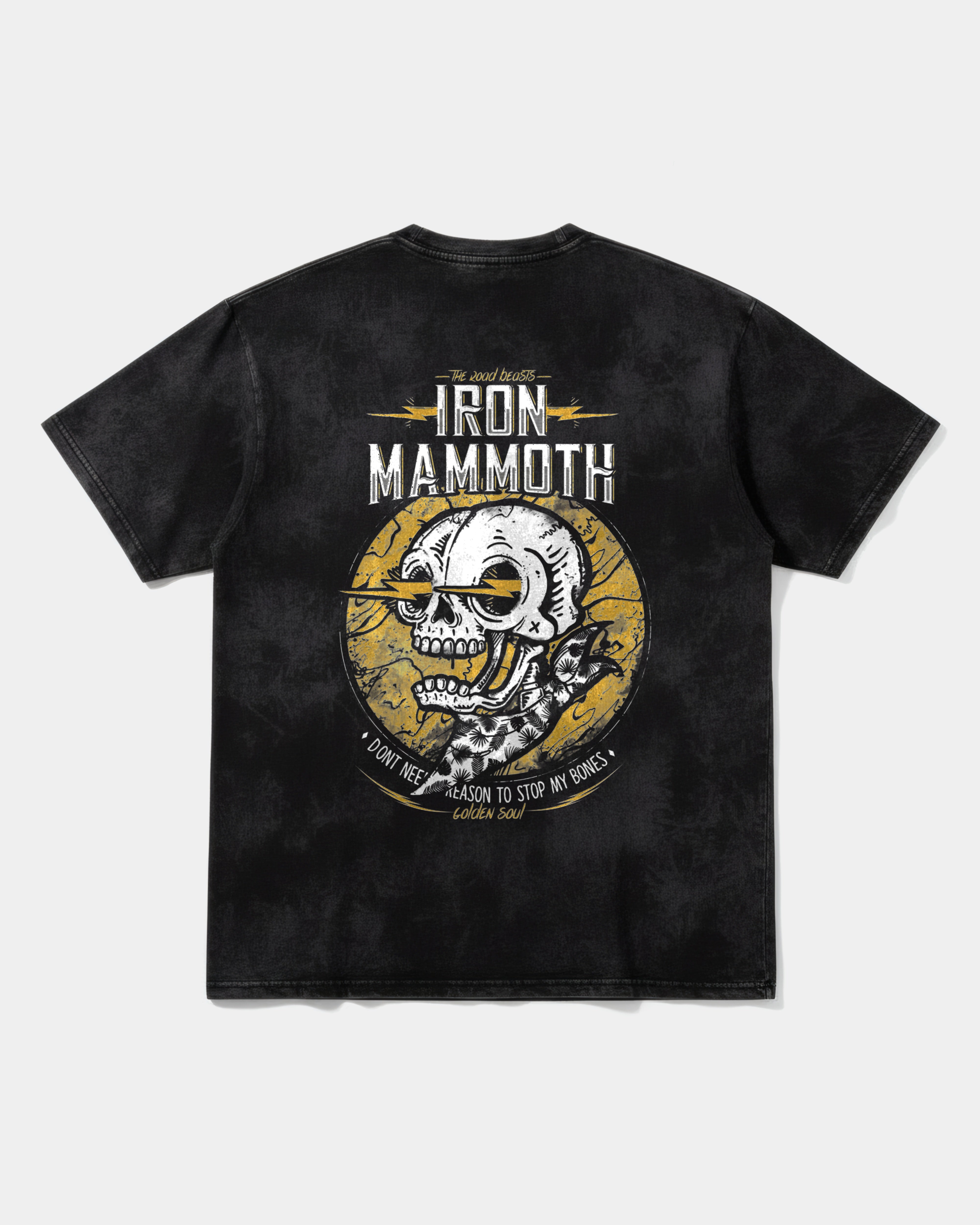 Camiseta Iron Mammoth Big Back Oversize Acid Negro