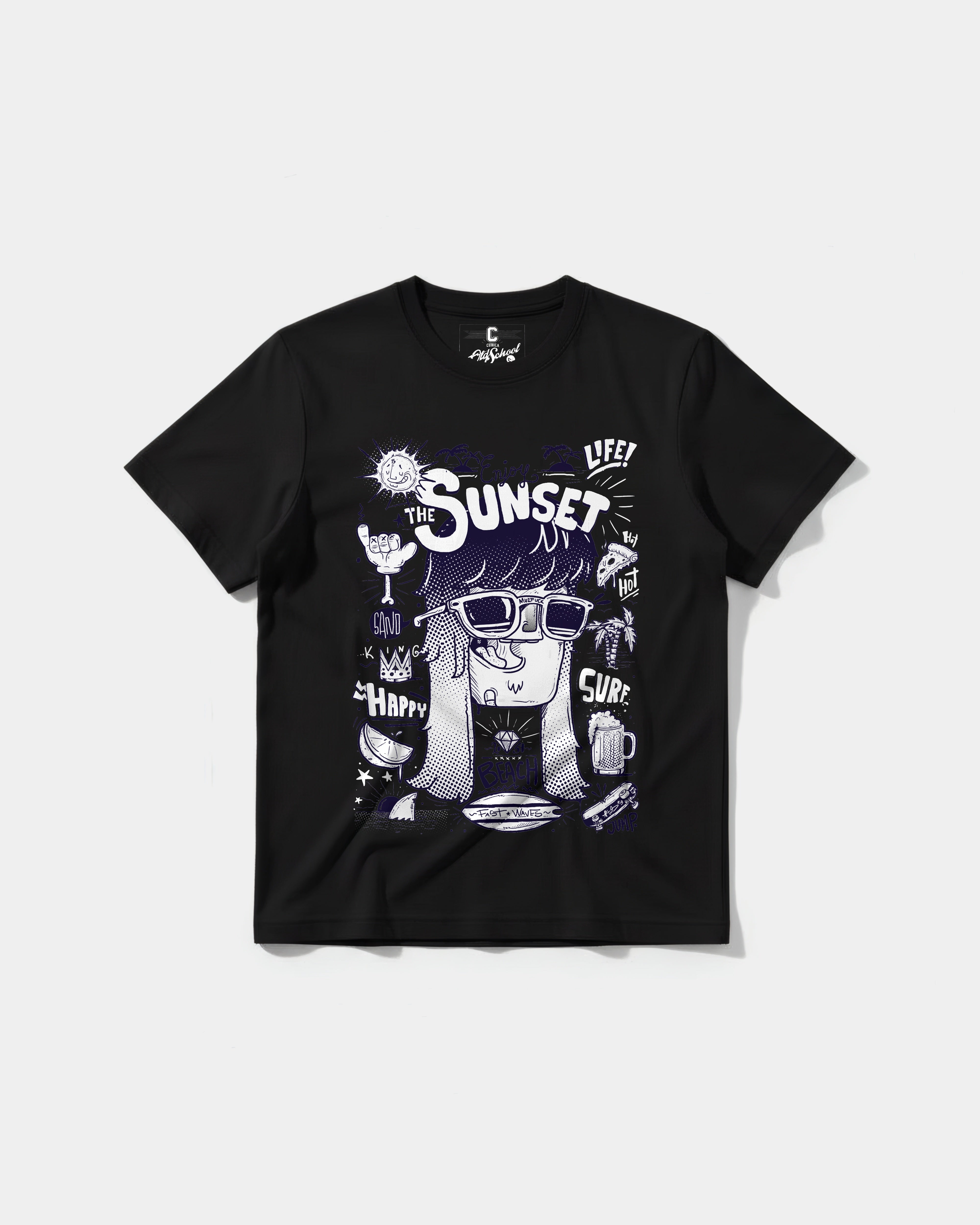 Enjoy Sunset Big Front Regular Basic T-shirt