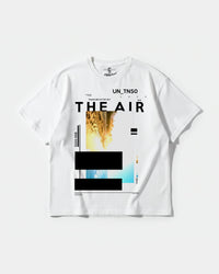 Camiseta Traveling In The Sky Big Front Oversize Basic Blanco