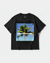 Camiseta Ocean Is Calling Big Front Oversize Basic Negro