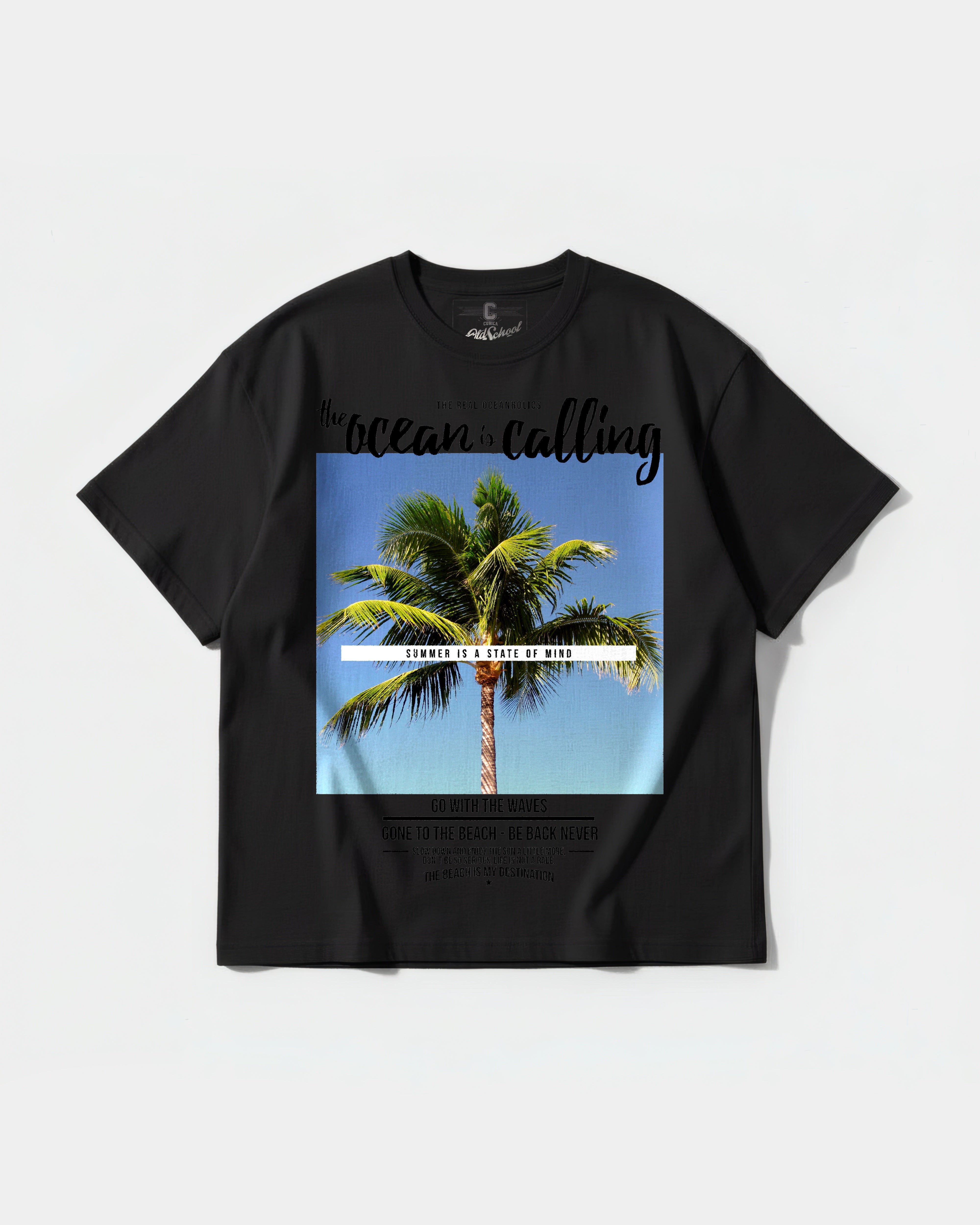 Ocean Is Calling Big Front Oversize Basic T-shirt