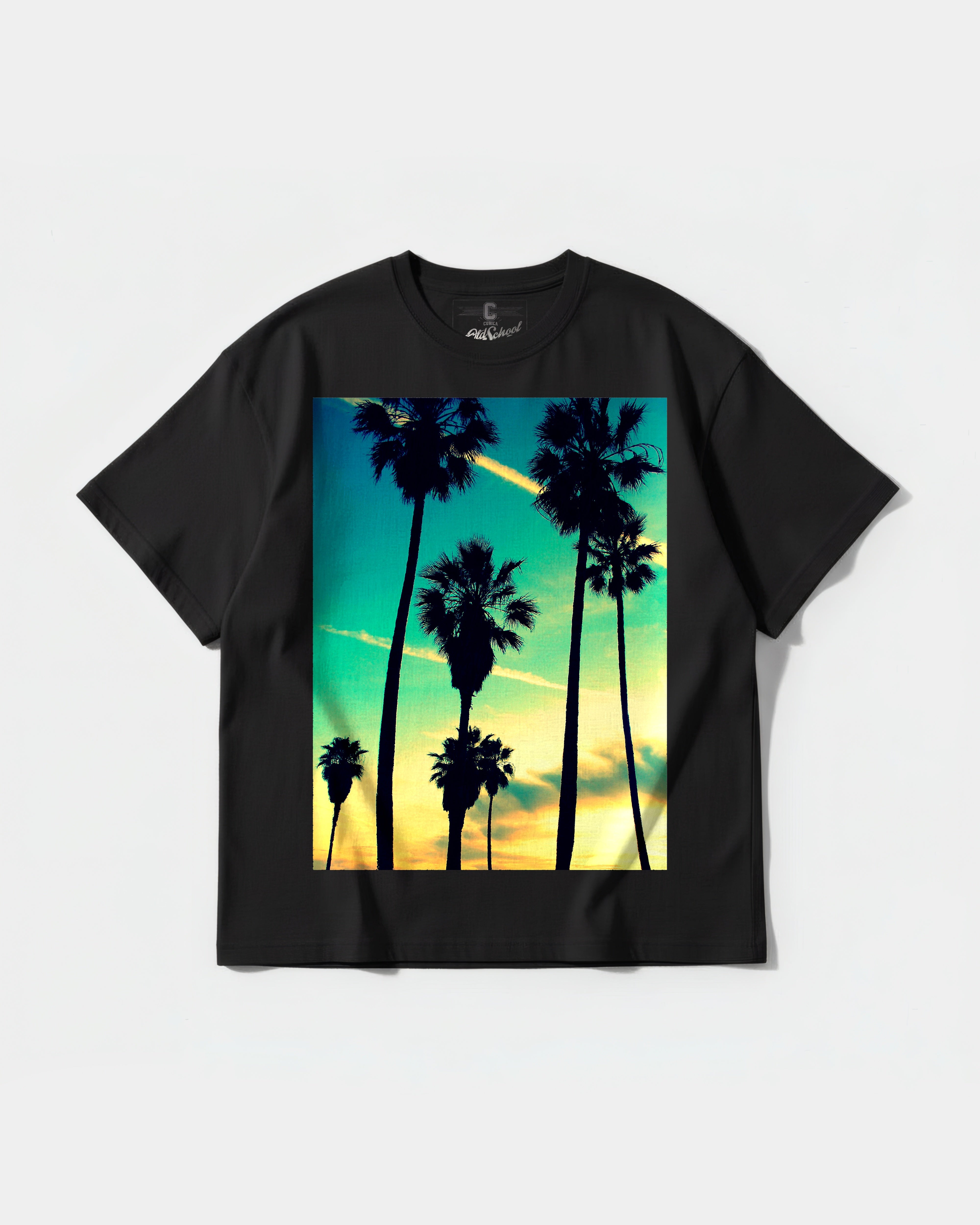 Tropical Dusk Big Front Oversize Basic T-shirt