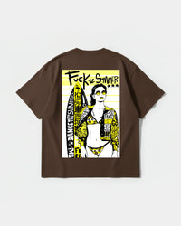 Camiseta Fuck The Summer Big Back Oversize Basic Marron
