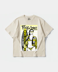 Camiseta Fuck The Summer Big Front Oversize Basic Beige