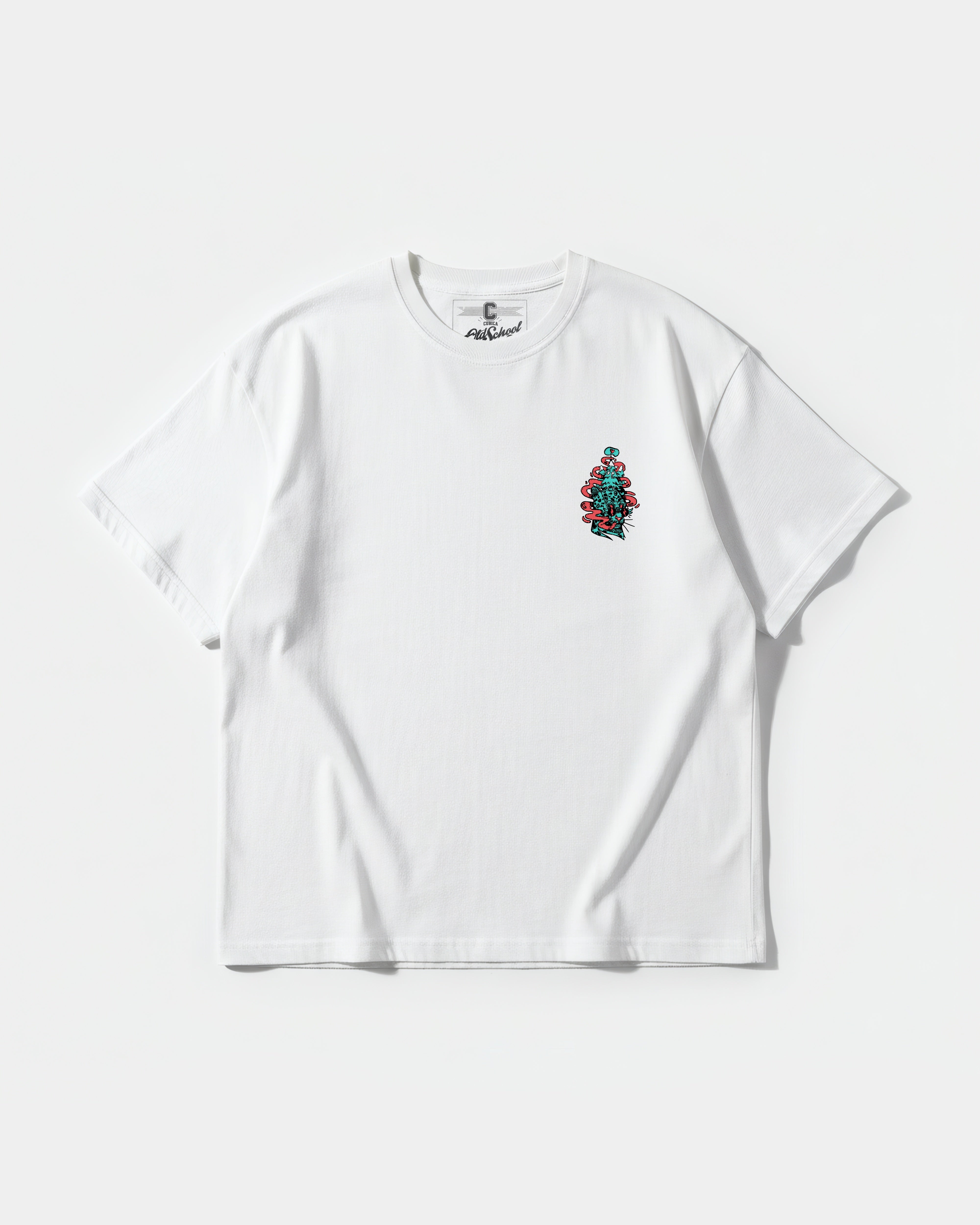 Hippie Tiger Pocket Front Oversize Basic T-shirt