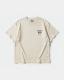 Camiseta Cubica Drinks Pocket Front Oversize Basic Beige