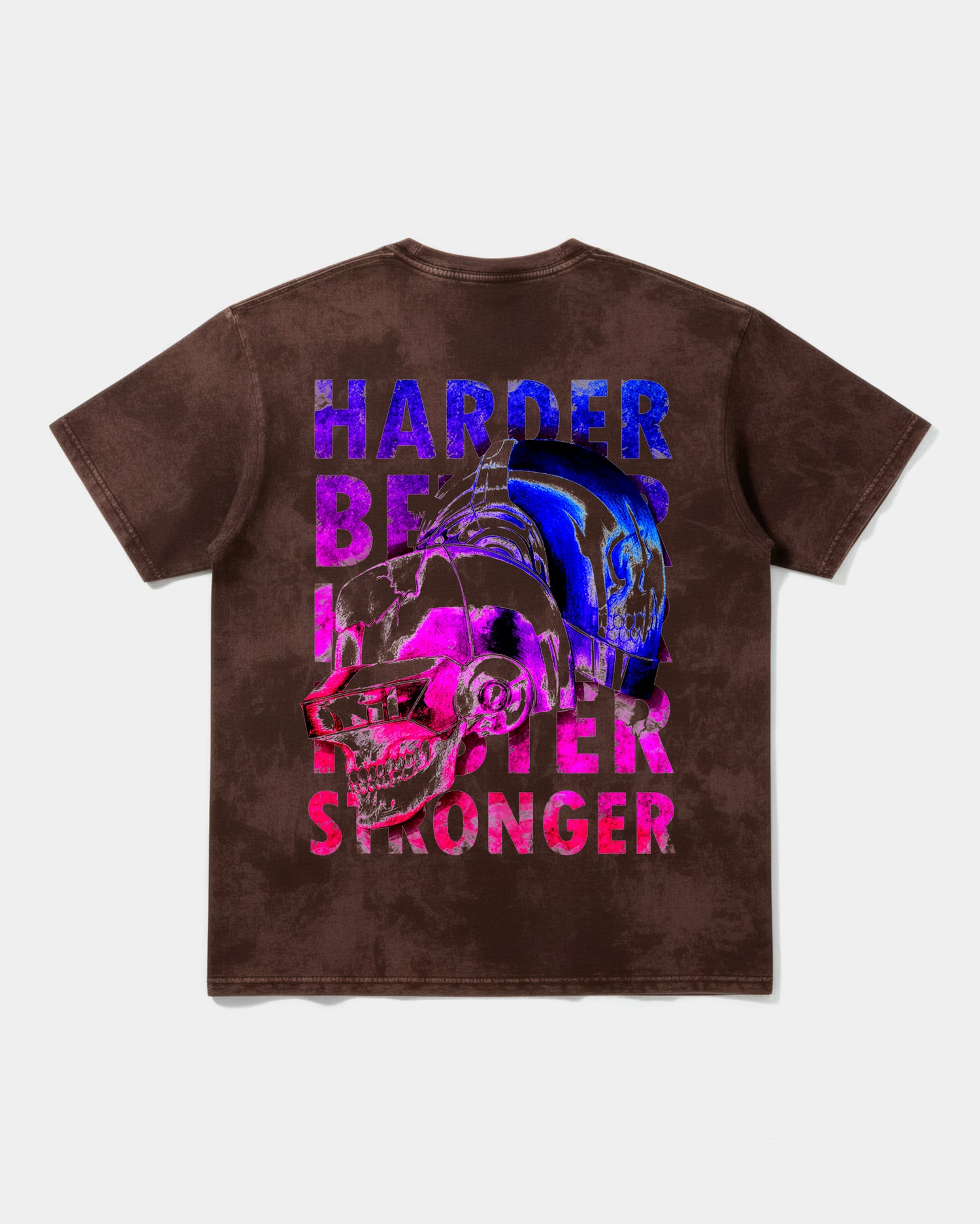 Camiseta Craneos Daft Punk Back Oversize Acid Marron