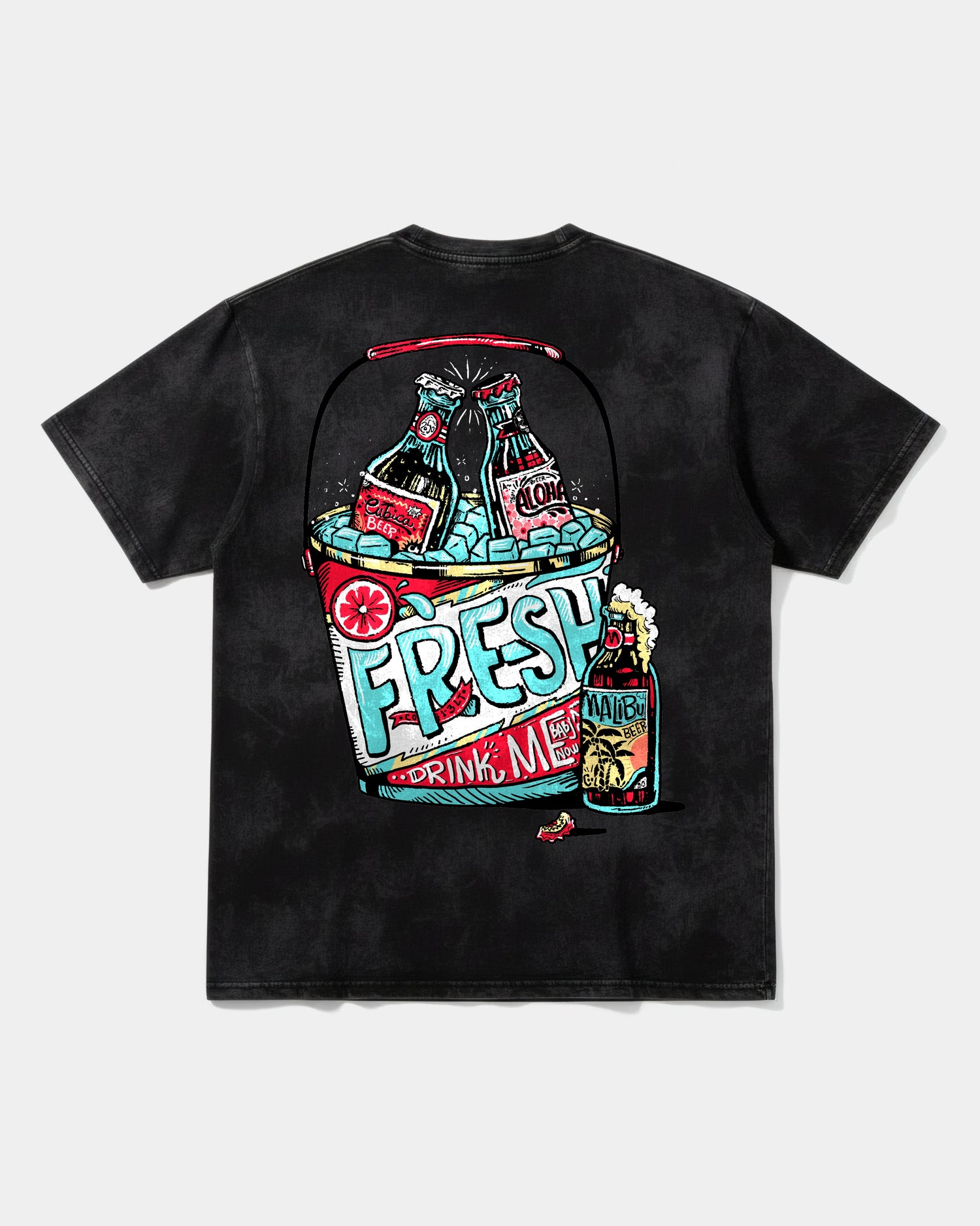 Camiseta Fresh Drink Big Back Oversize Acid Negro