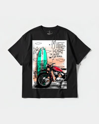 Camiseta Motor Heart Big Front Oversize Basic Negro