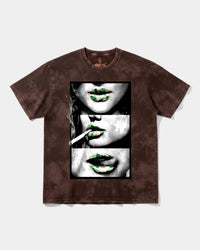 Camiseta Green Kisses Big Front Oversize Acid Marron