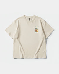 Camiseta Crystal Beach Pocket Front Oversize Basic Beige