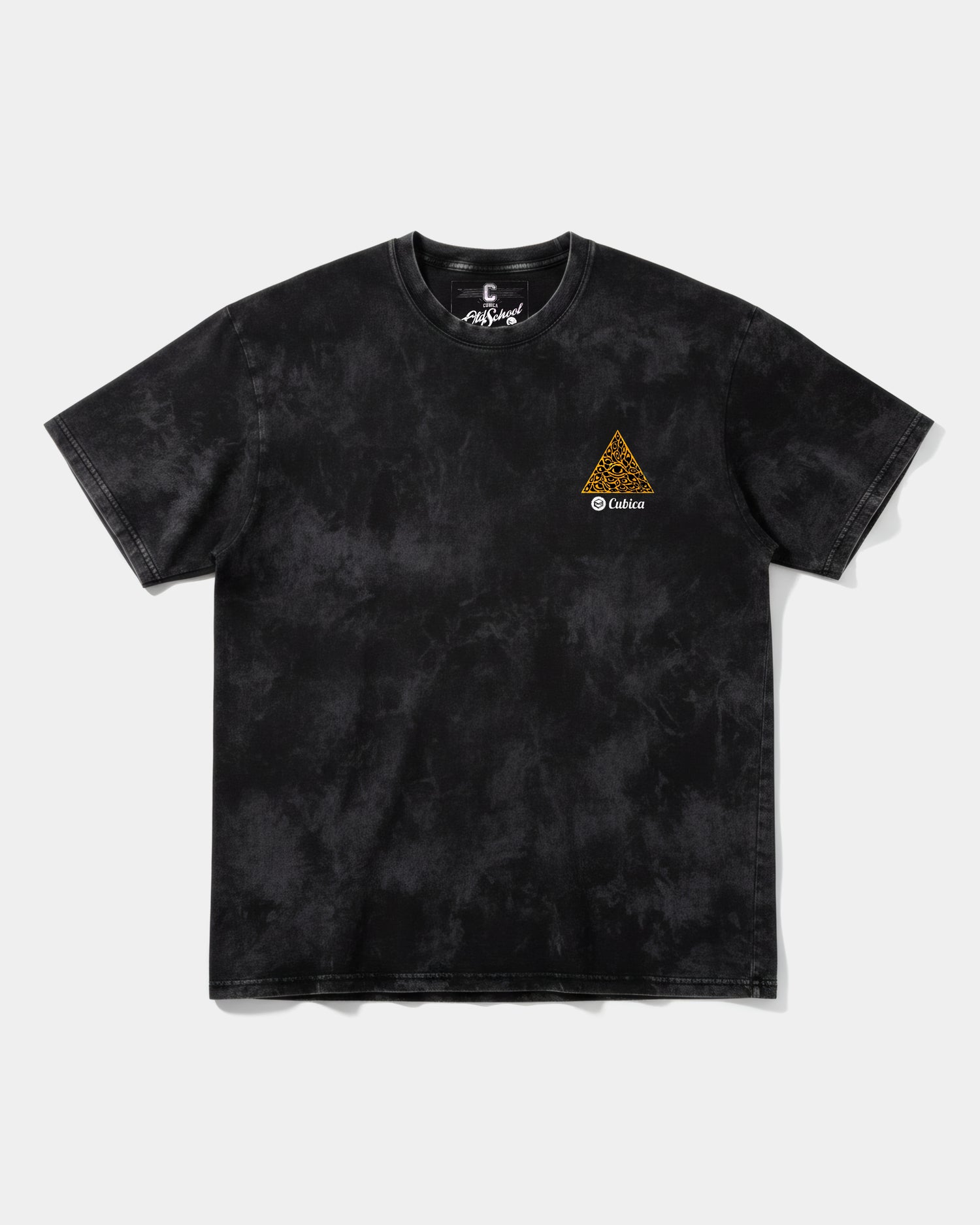 Camiseta Cubica Iluminati Pocket Front Oversize Acid Negro
