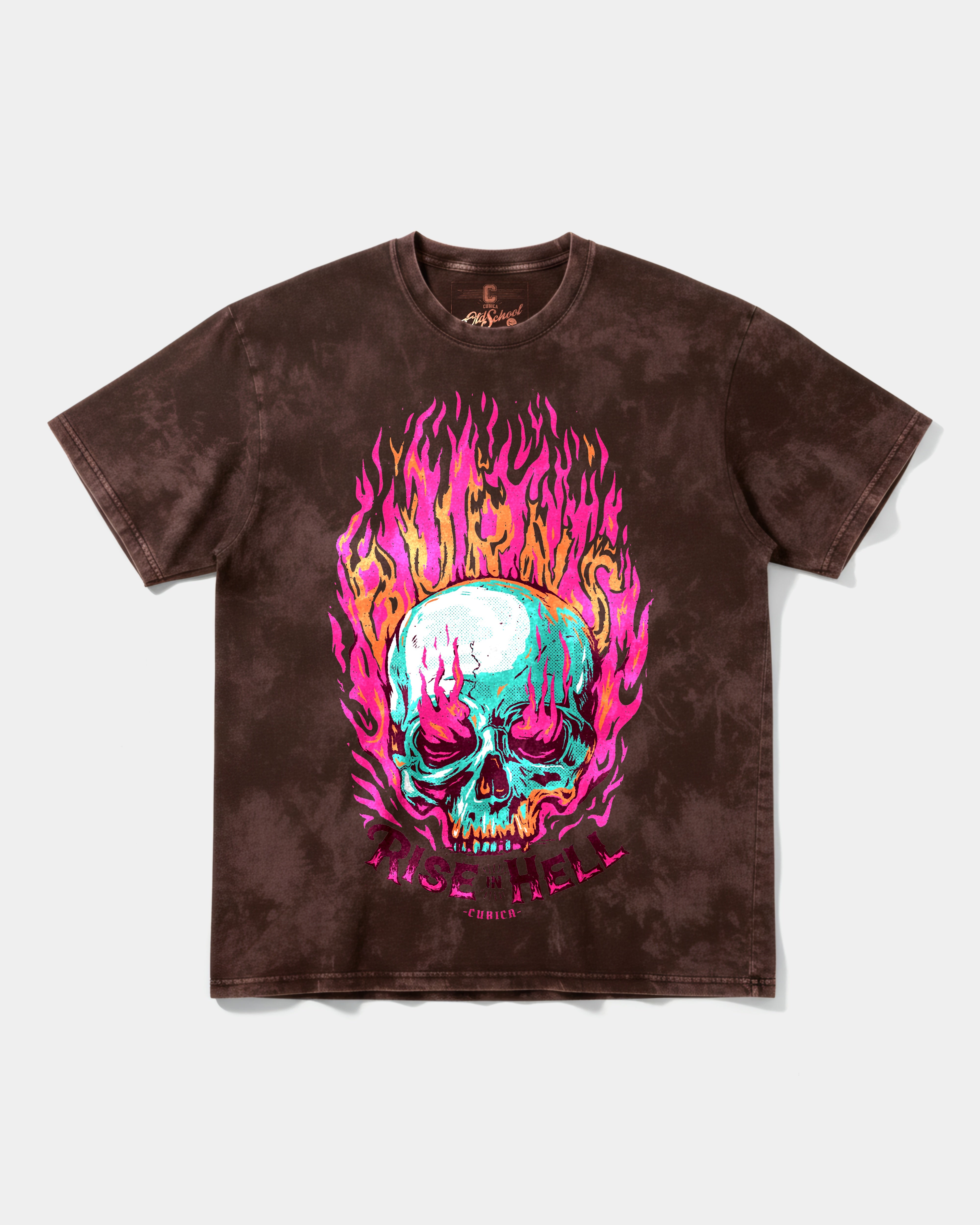 Rise In Hell Big Front Oversize Acid T-Shirt