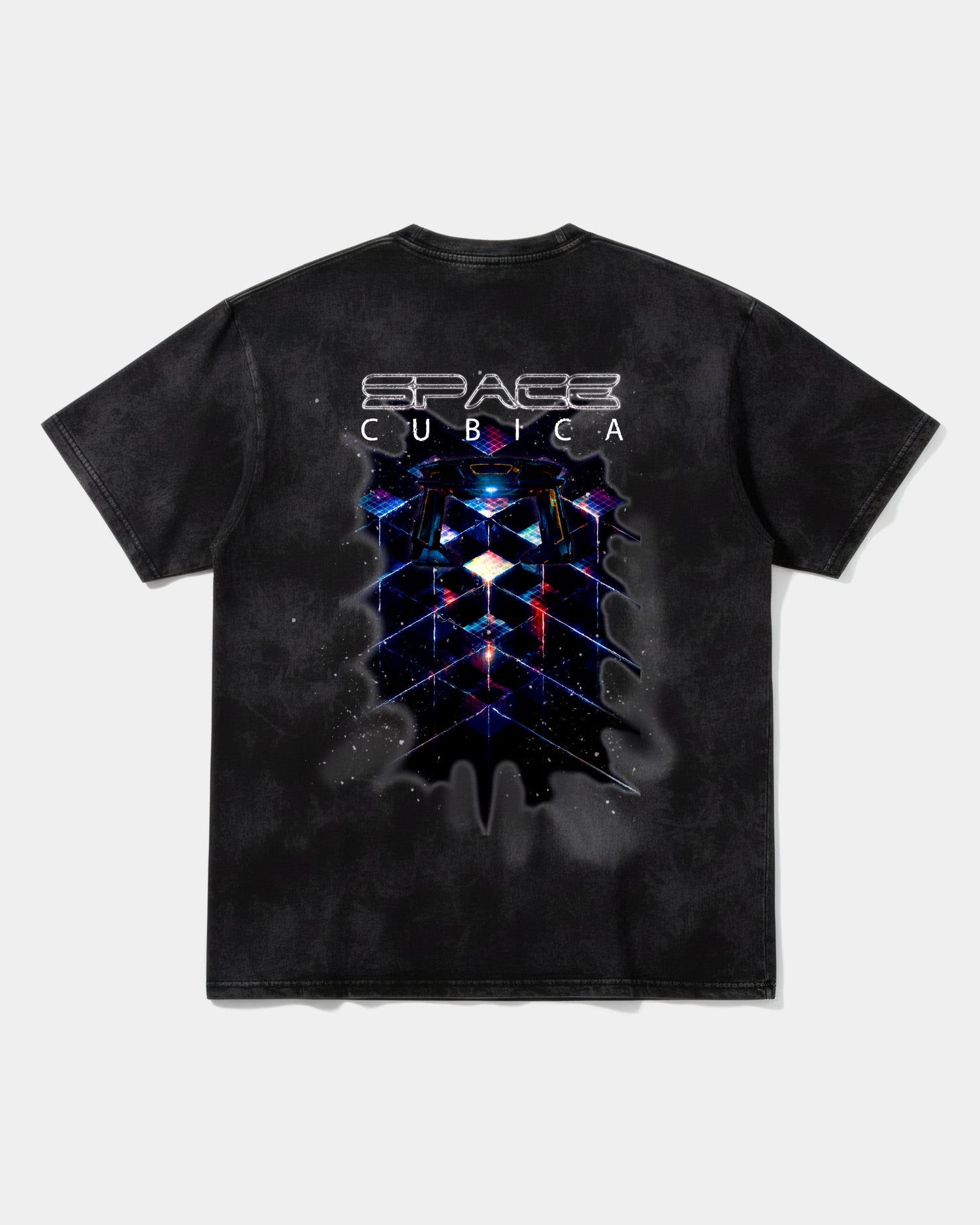 Camiseta Cubica Space Big Back Oversize Acid Negro