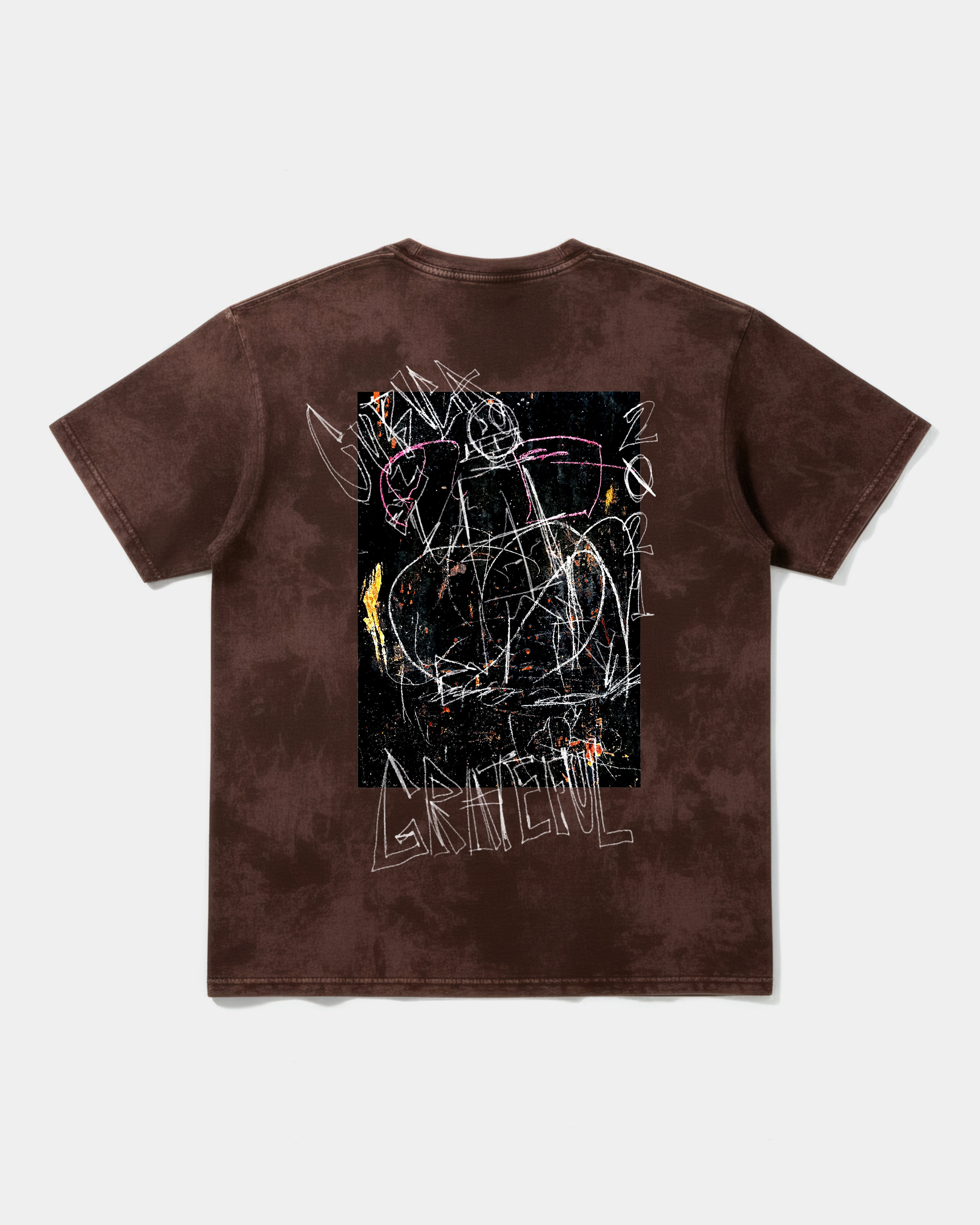Camiseta Cubica Grateful Big Back Oversize Acid Marron