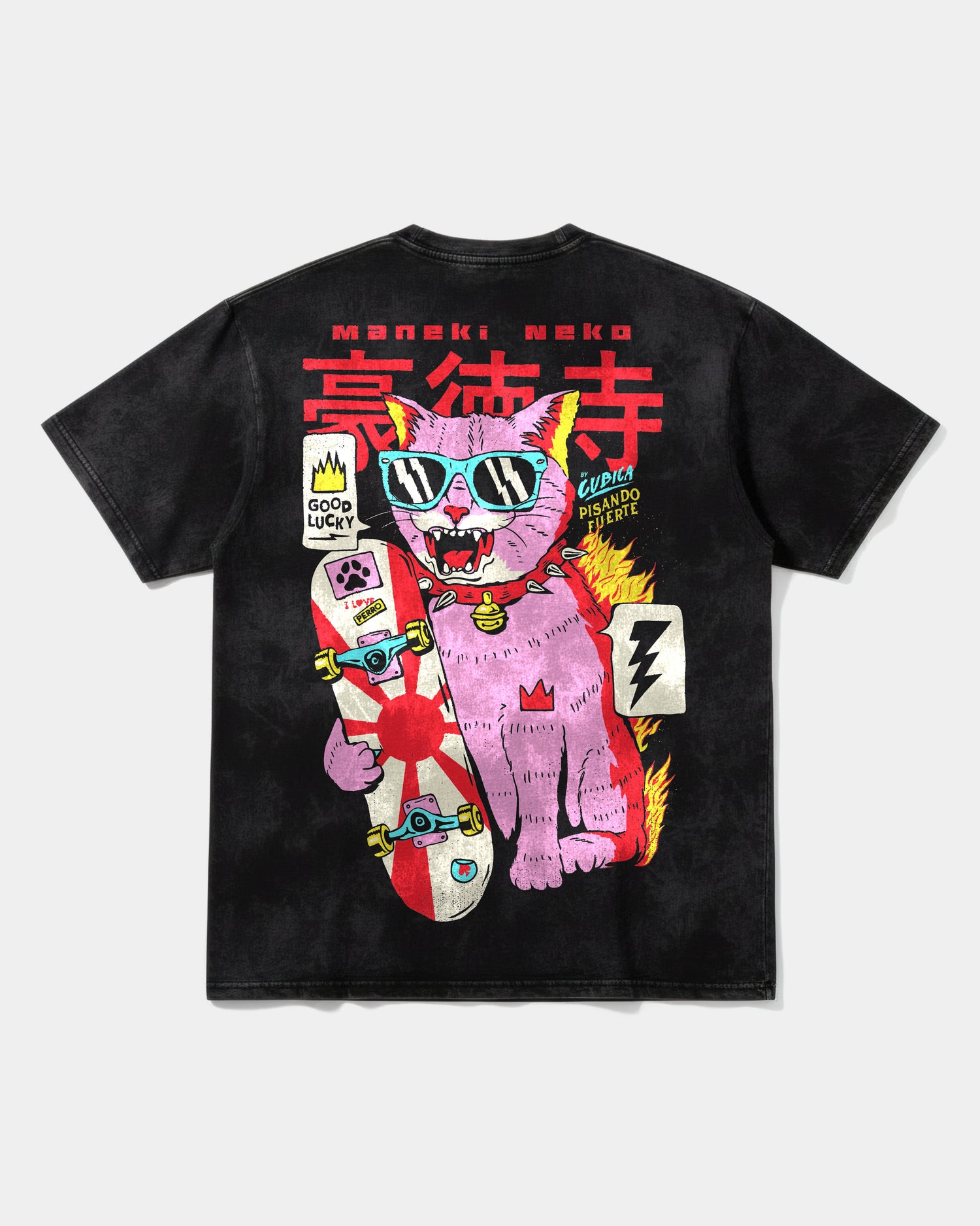 Camiseta Good Lucky Pocket Oversize Front Acid Negro