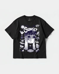 Camiseta Enjoy Sunset Big Front Oversize Basic Negro