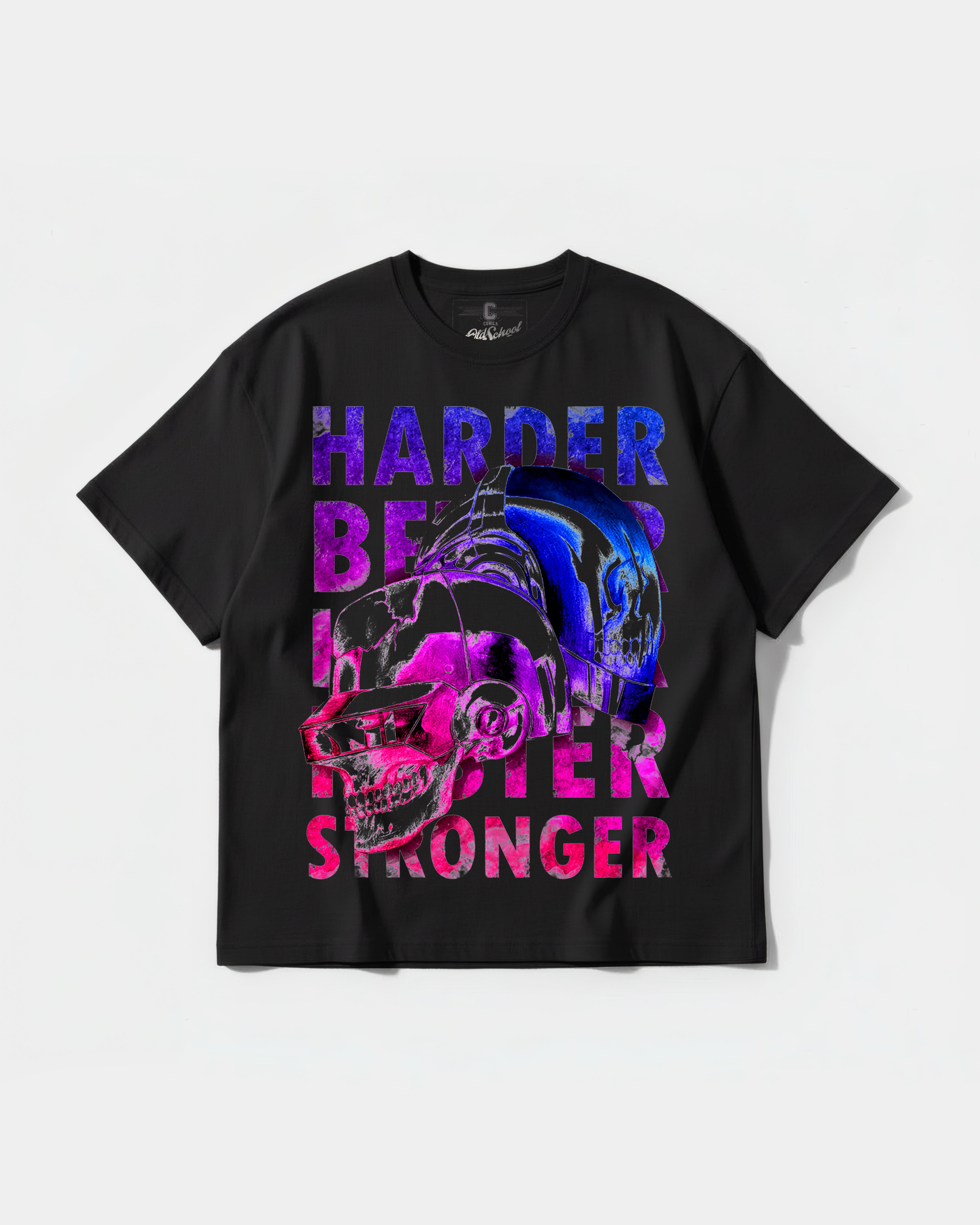 Daft Punk Skulls Big Front Oversize Basic T-shirt