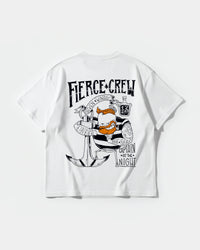 Camiseta Fierce Crew Pocket Front Oversize Basic Blanco