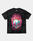 Camiseta Rise In Hell Big Front Oversize Acid Negro