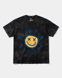 Camiseta Siempre Sonrie Pocket Front Oversize Acid Negro