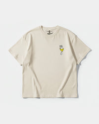Camiseta Angry Fork Big Front Oversize Basic Beige