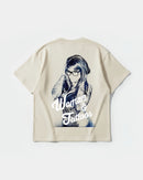 Camiseta Woman And Tattos Big Back Oversize Basic Beige