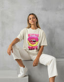 Modelo mide 1,63m y usa talla S
