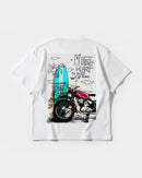 Camiseta Motor Heart White Pocket Front Oversize Basic Blanco