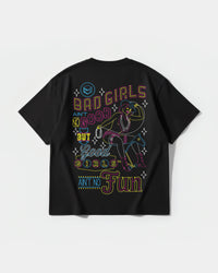 Camiseta Bad Girls Big Back Oversize Basic Negro