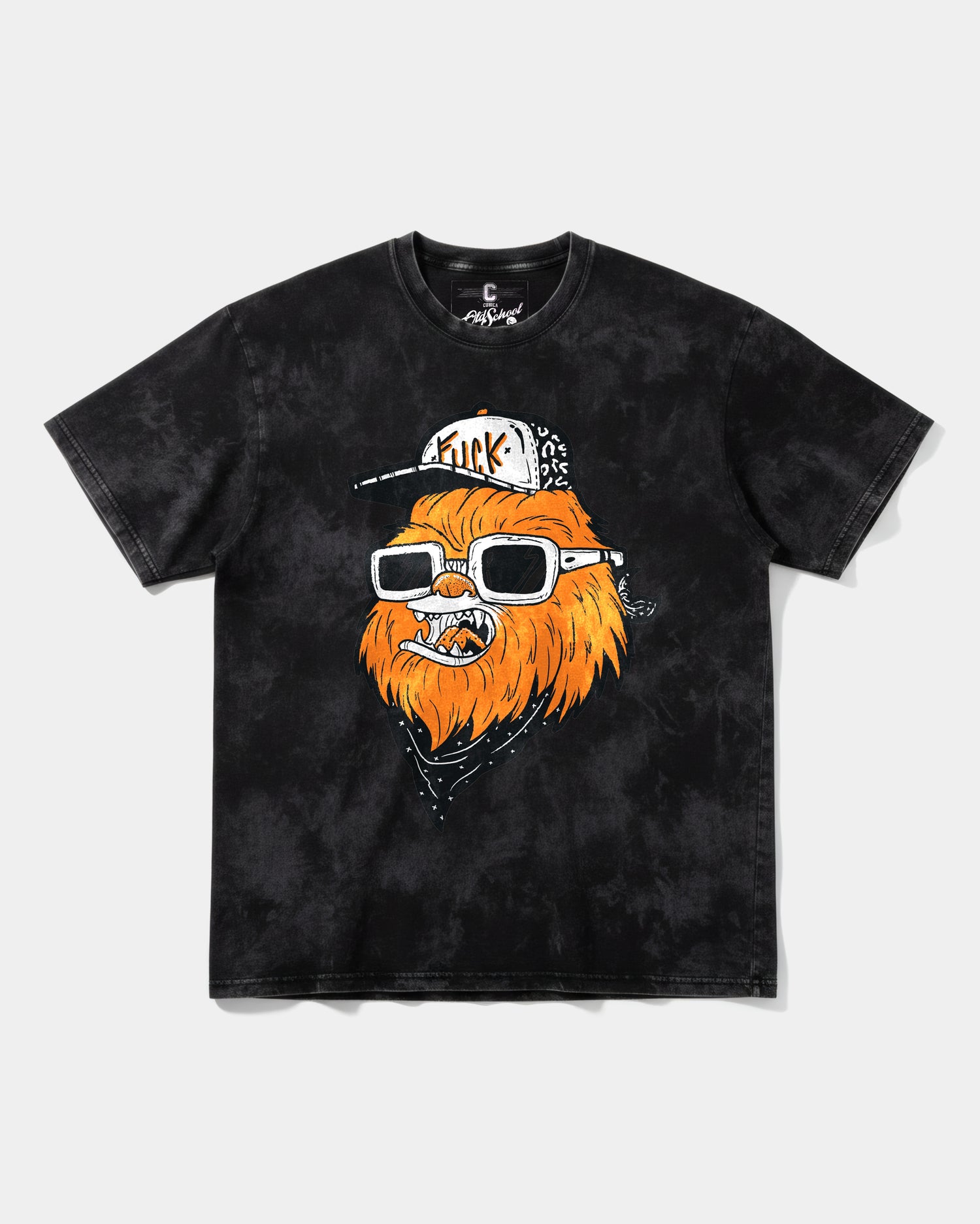 Camiseta Chewie Hippie Big Front Oversize Acid Negro