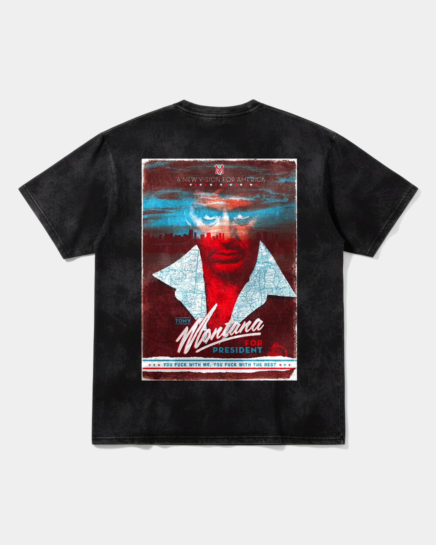 Camiseta Tony Montana Big Back Oversize Acid Negro